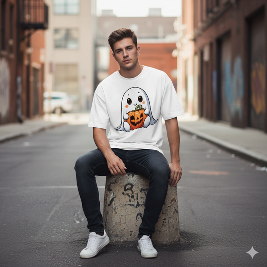 Ovesrized T shirt Happy Halloween