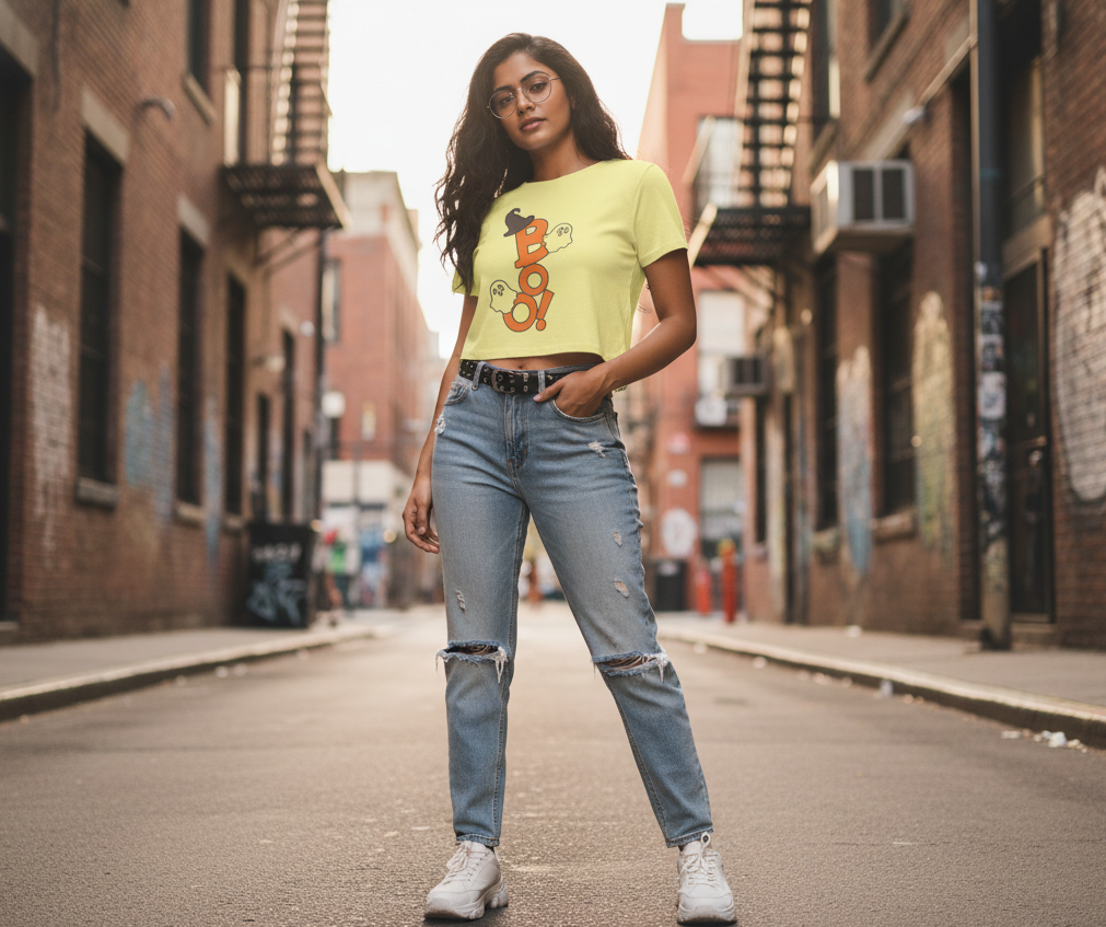 Crop Top Boo Halloween