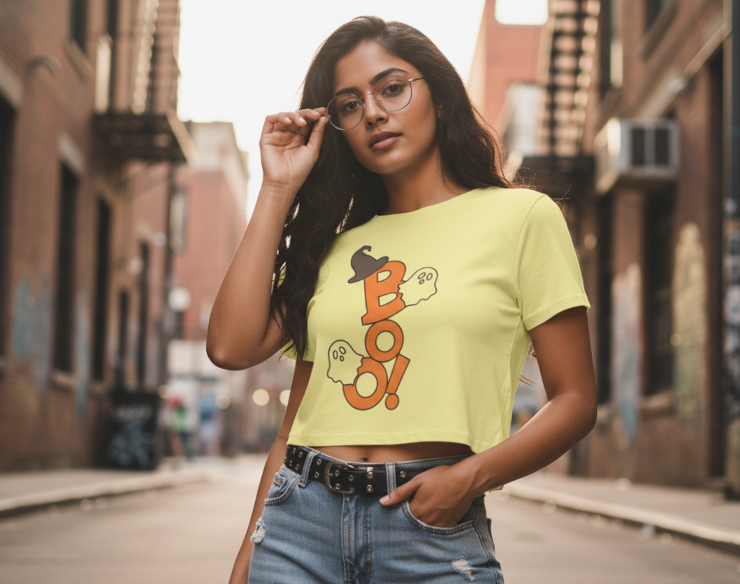 Crop Top Boo Halloween