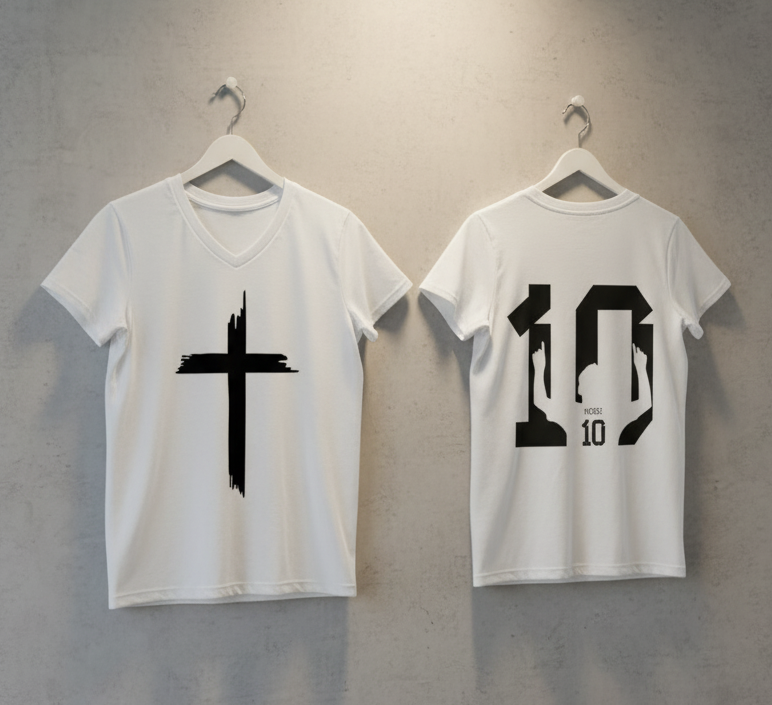 Messi 10 v neck T shirt