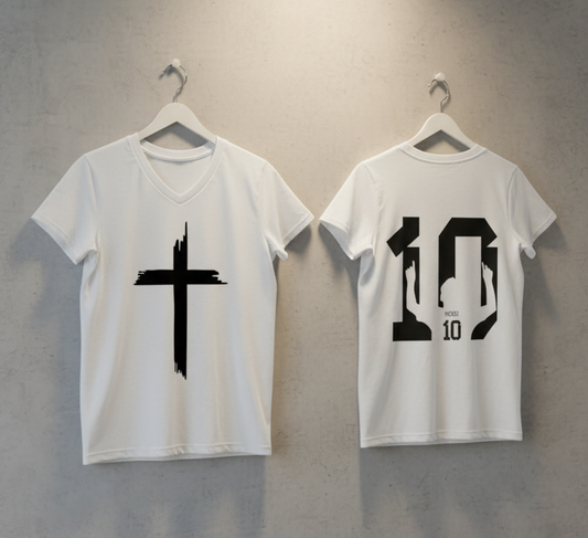 Messi 10 v neck T shirt