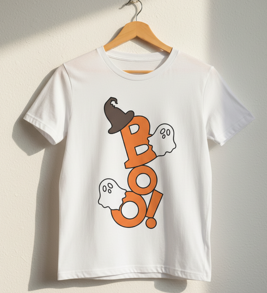 Half Sleeve T Shirt BOO Halloween